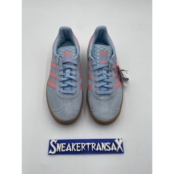 New Adidas Gazelle Bold J Clear Sky Blue Semi Pink Spark Size 5.5y/7W JI3384